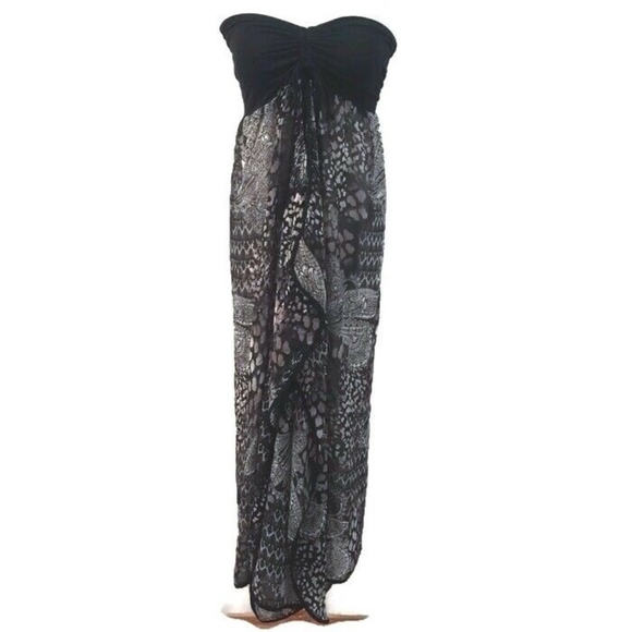 NWT Raviya Swimsuit Cover Up Dress or Skirt Strapless Sz M Black